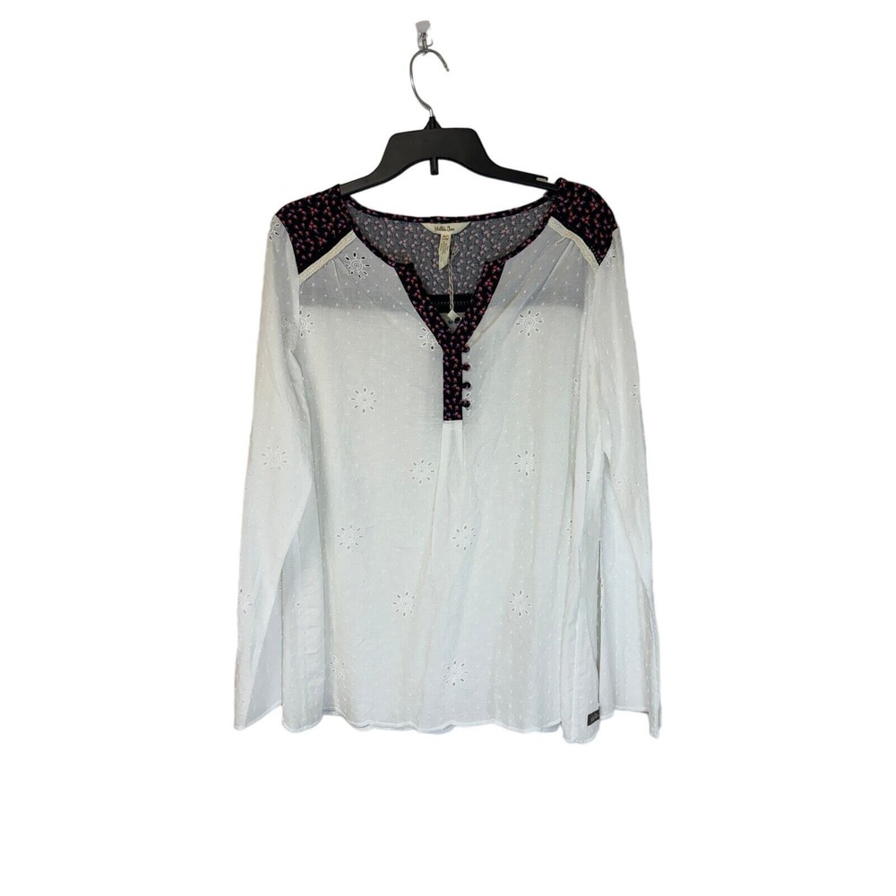 Matilda Jane White Long Sleeve Blouse Top Women's‎ Size Large New